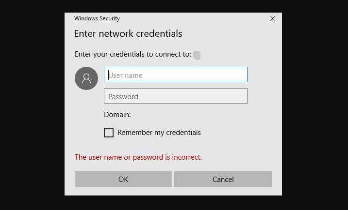 Problema persistente al "Ingresar credenciales de red" en Windows -