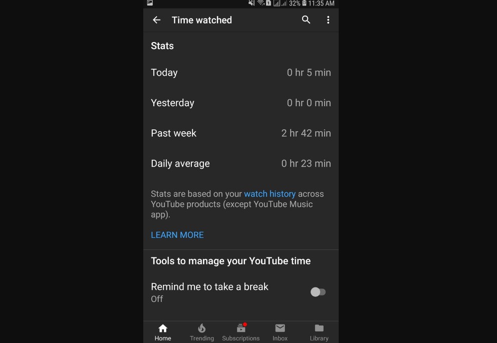Cómo ver el total de horas vistas de YouTube